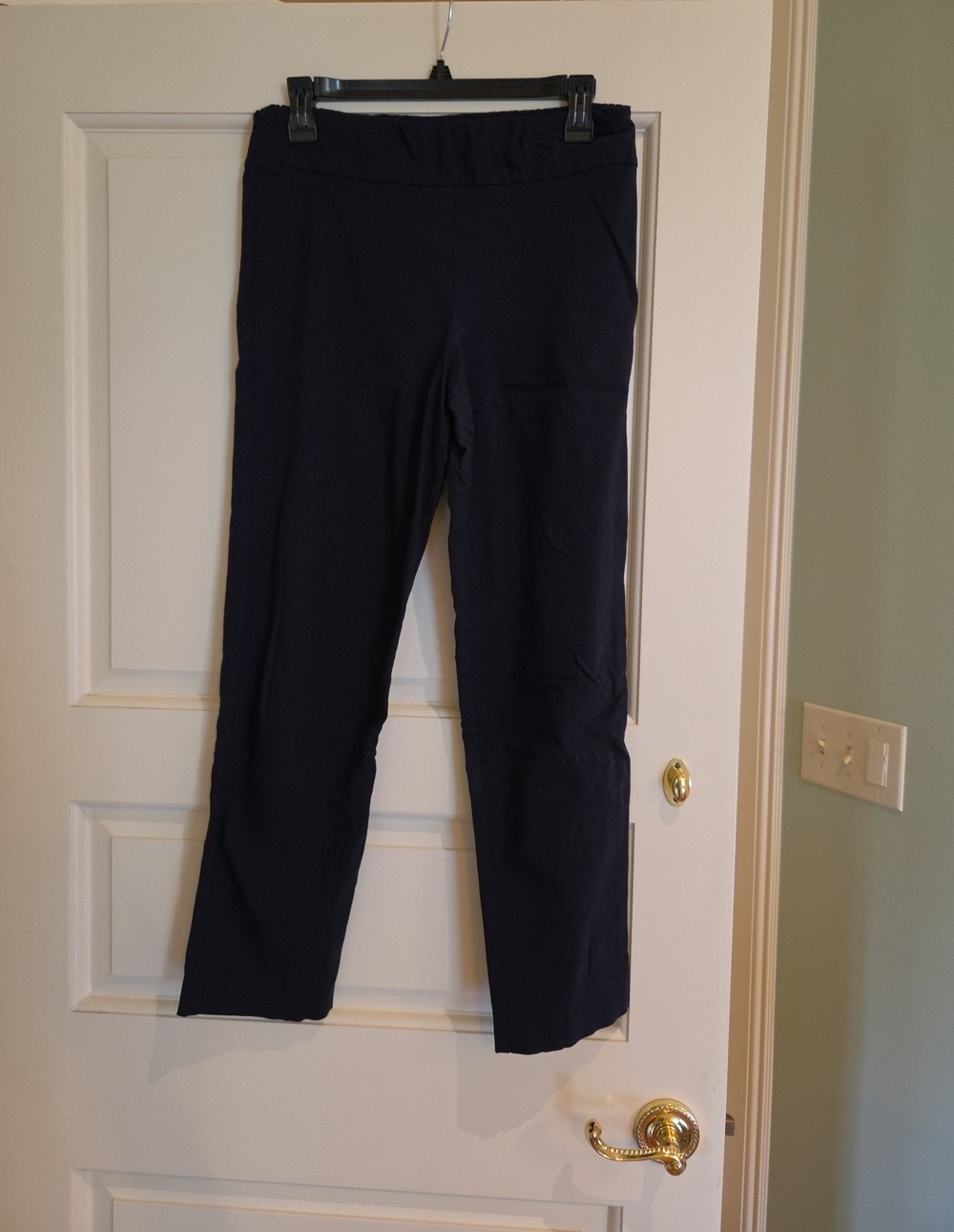 Krazy Larry Women's Navy Straight-Leg Pull-On Pants